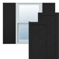 Ekena Millwork 15 W 77 H True Fit PVC jedno ploča HERINGSBONE Moderni stil fiksne kapke, crna