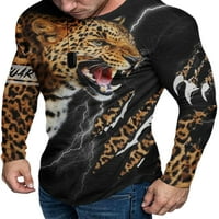Caprese muške majice sa životinjskim printom Tops Crew Neck T Shirts Regular Fit pulover Dugi rukav bluza
