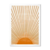 Designart 'narandžasti Sun Print na bež III' moderni uokvireni umjetnički Print