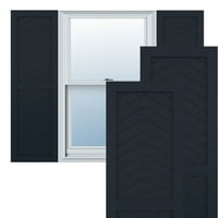 Ekena Millwork 18 W 74 H True Fit PVC dva panela Chevron Moderni stil fiksne kapke, noćne plave