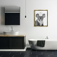 Stupell Industries Koala & Toaletni papir Kupatilo Životinje i insekti Painting Gold Floater Framed Art Print Wall Art