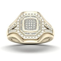 1 8ct TDW Diamond 10K žuti zlatni oktan oblikovni oblik klastera HALO angažman prsten