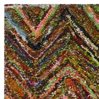 Nantucket Akilah Zigzag stoji pamučni tepih za trkač, crveni multi, 2'3 8 '