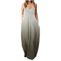 Zermoge ženske haljine plus klirens veličine na prodaju Ženske maxi haljine Ljetne casual V-izrez bez
