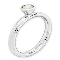 Visoko okruglo stvoreno Opal Sterling srebrni prsten