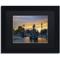 Zaštitni znak Likovna umjetnost Sunset in Place de la Concorde Umjetnost platna Mathieu Rivrin, crni mat, crni okvir