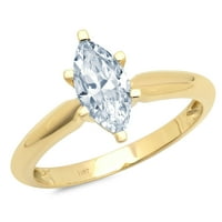 1CT Marquise Cut plavi prirodni akvamarinski 18k žuti zlatni godišnjički zaručnički prsten veličine 7