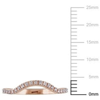 Dijamantski naglasak 10k ružičasto zlato zakrivljena konturna vjenčana traka