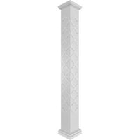 Ekena Millwork 8 W 8'H Craftsman Classic Square ne-Konusni veliki Marakeš Fretwork kolona w Toskanski kapital & toskanska baza