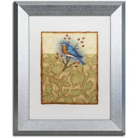 Zaštitni znak likovne umjetnosti 'sol livada ptica' platnena umjetnost rachel paxton, bijela mat, srebrni