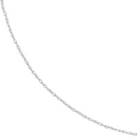 14k Bijelo zlato 16 zamjenska lančana ogrlica sa užetom-Unisex