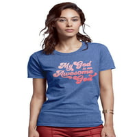 Blažena Djevojka Ženski Dečko T-Shirt - Moj Bog-Royal Heather-X-Large