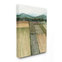 Stupell Industries meka zelena poljoprivredna zemlja i planinski pejzažni platneni zidni umjetnički dizajn
