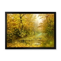 DesimanArt 'Kišne vode na putu u žutim šumama' Country Framed Art Print