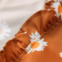 iopqo duge rukave za žene ženske ljetne Ruffle V-izrez kratke rukave cvjetni Print Casual Dressy T-Shirt