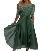 Ociviesr ženska dužina čaja vez čipkasta šifonska haljina haljina linija haljina letnje žene kratke