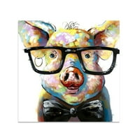 Ludlz Slatka pametna slika sa naočalama Slikarstvo Ručno oslikano živopisna limenka za životinje umjetničko