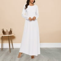 Ležerna haljina za žene čvrste haljine Abaya duge rukave haljine pod DressSize 2XL