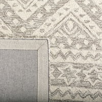 Micro-petlju Regis Geometrijski tepih za trkač vune, siva slonovače, 2'3 7 '