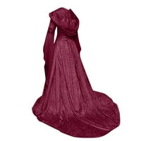 Ženska modna dugačka s kapuljača s dugim rukavima, duljina podne duljine Cosplay haljina Dreshalloween