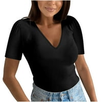 SMihono ženske modne bluze majice klirens pune boje Tees trendi ljetna odjeća seksi V vrat košulje mršave
