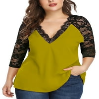 Glonme ženska majica Plus Veličina ljetni vrhovi velika majica posao prozračni pulover labava čipkasta
