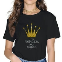 Princeza je stigla djevojke krune princeze modni kratki rukav povremeni poklon majica