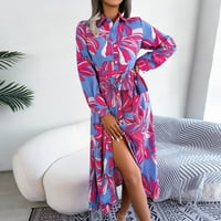 Haljine za prodaju za žene za žene s dugim rukavima Stripe haljina uzorka V-izrez Mini Slim Fit Y2K moda