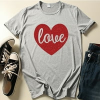 Lovers Neck Print kratki okrugli rukav Top Day Casual T-Shirt bluza Valentinova ženska bluza ljetna košulja