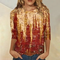Cleance Women Trendy Print Tunic Bluza Rukovanje Košulje okrugli izrez Loover Pulover Comfy Soft Tops