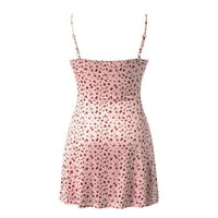 Tiqkatyck Slip haljina za žene, Ženski ljetni Print u boji blok haljine bez rukava a-Line Maxi Mini Sundress