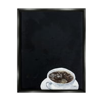 Stupell Industries Savremeni kofer kafe korumca za doručak Kuhinjski napitak Grafički umjetnički jet crni