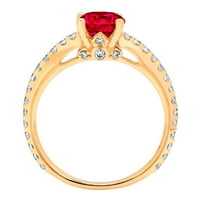 1.51 ct okrugli rez crveni simulirani ruby 18k žuto zlato godišnjica zaručnički prsten veličine 8