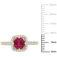 Miabella ženski karat T. G. W. Ruby i karatni dijamant 10kt oreol prsten od žutog zlata