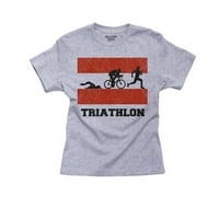Austrija Olimpijski - Triatlon-Zastava-silueta djevojačka pamučna Omladinska siva majica
