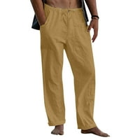 Hlače za muškarce opušteno fit mužjak čvrsta pantalona pant puna duljina labava pant gumba Pocket CrckString pantske pantalone hlače