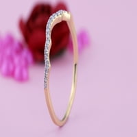 Dazzlingrock kolekcija okrugli bijeli dijamant konturni vjenčani prsten za žene u 14k žutom zlatu, Veličina