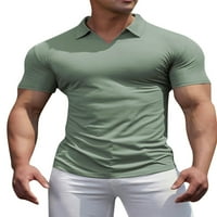 Haite muški ovratnik odvojite kožnu majicu Classic Fit osnovna majica Ljetni kratki rukav lagani vrhovi