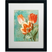 Zaštitni znak likovne umjetnosti Tulips ablaze II platno umjetnost bojom pekara, bijeli mat, crni okvir