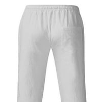 Prednji prolaze muške hlače Elastične struke pantalone Solid color dno jogger casual loungewear cordstring