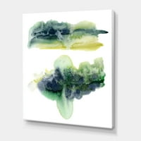 Designart 'Golden Green Abstract Clouds IV' moderna platnena zidna umjetnička štampa