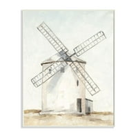 Stupell Industries Windmill Farm Pejzaž Neutralno plavo smeđa slikarska zidna ploča Ethan Harper, 10 15