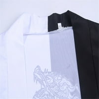 Iopqo muške košulje ljeto japanski rukavi sa pet tačaka Kimono muški i ženski ogrtač Jacke Top bluza crna