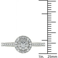 Karat TW dijamant sa jednim Halo klasterom 10kt zaručnički prsten od bijelog zlata