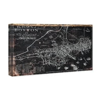 Wynwood Studio mape i zastave zidna umjetnička platna grafike' grad Boston karta 1722 ' karte američkih