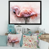 Designart 'apstraktni portret Pink Flamingo V' seoska kuća uokvirena umjetnička štampa